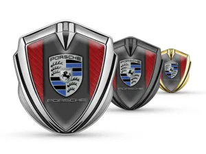 Porsche Silicone Emblema Badge Durevole Tocco Premium